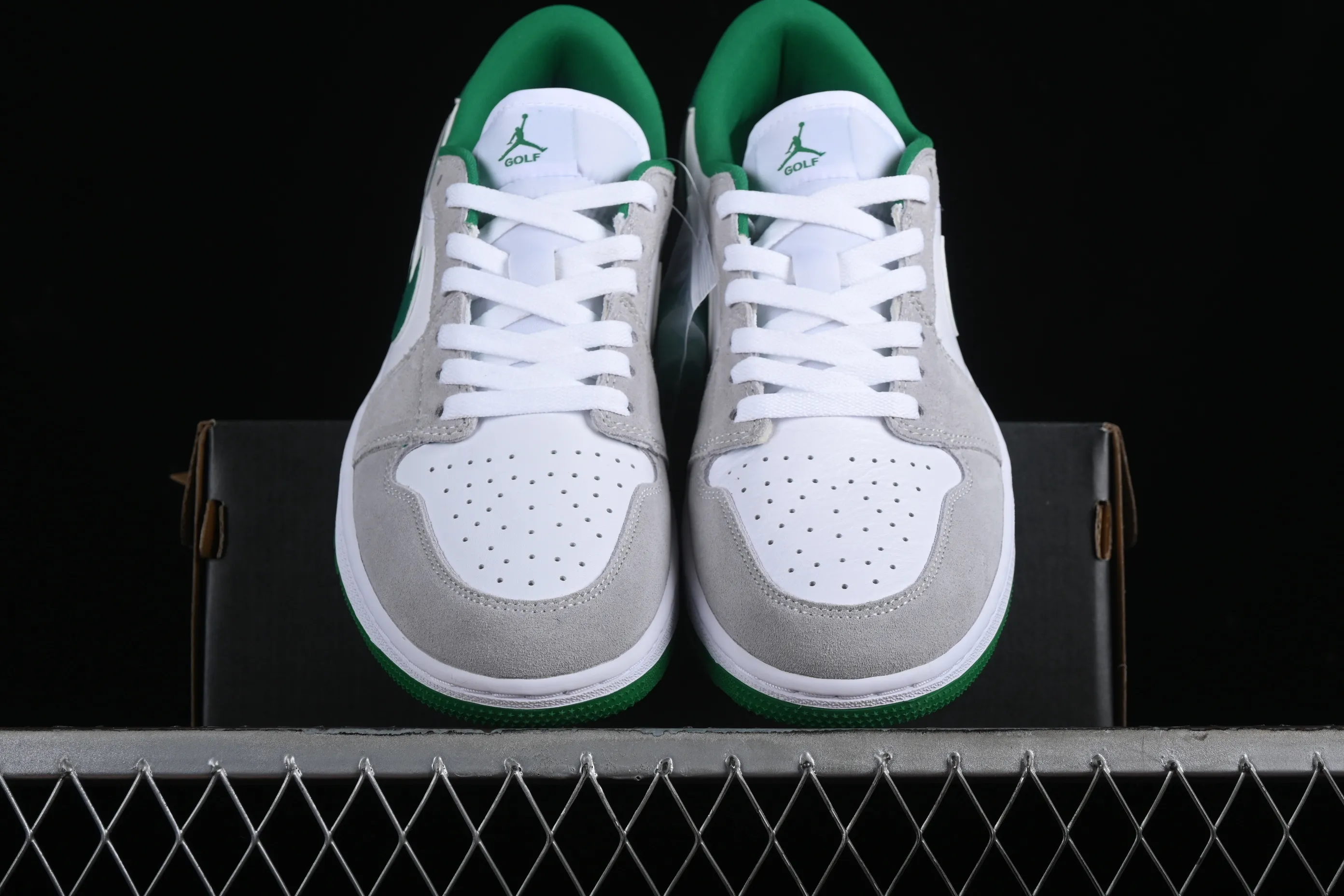 All categories Air Jordan Jordan series basketball shoes Air Jordan 1 Low G version pure original Air Jordan 1 Low Golf AJ1 Joe 1 new golf version gray white green color DD9315-112
